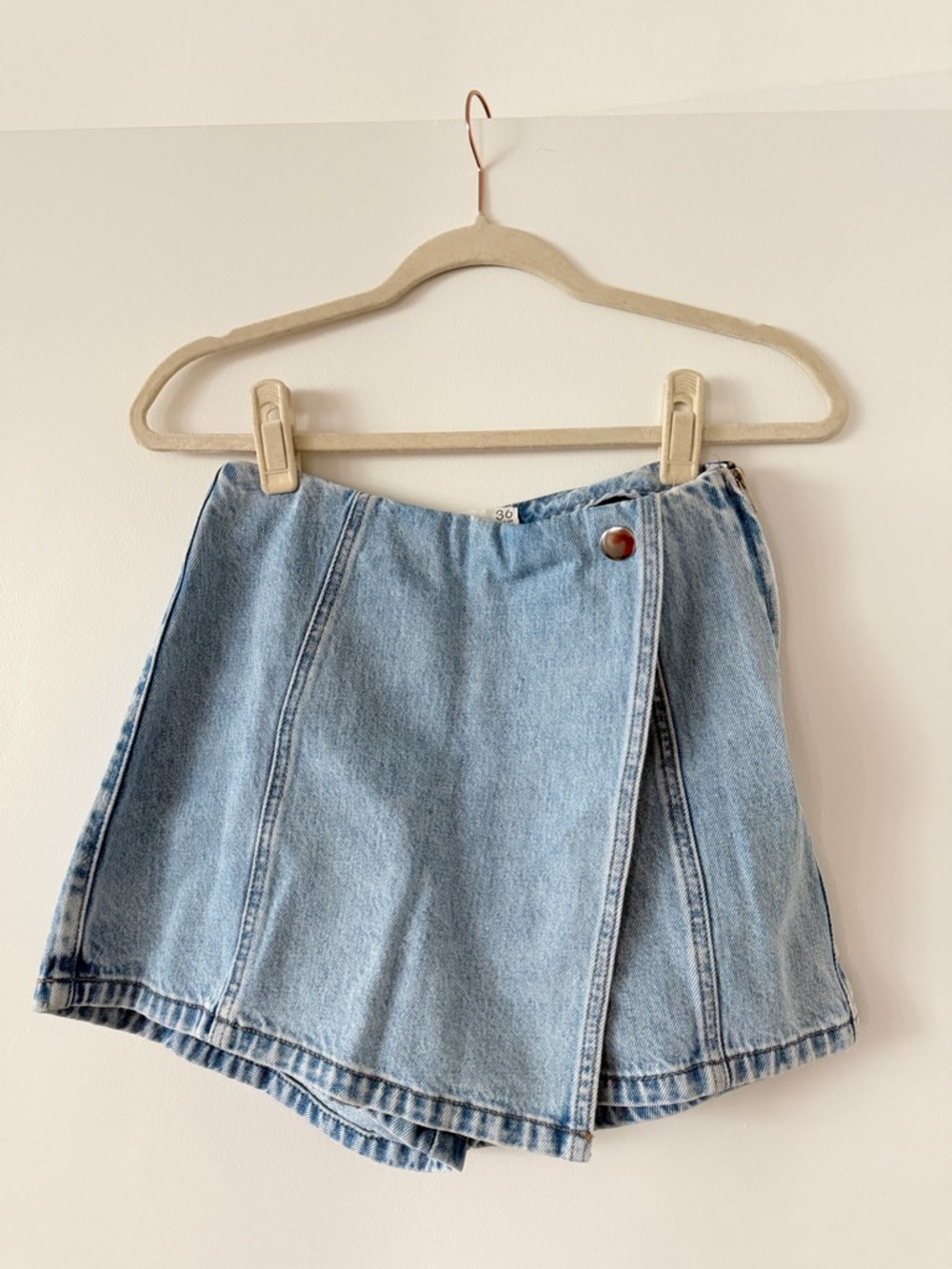 Light Blue Denim Wrap Skirt